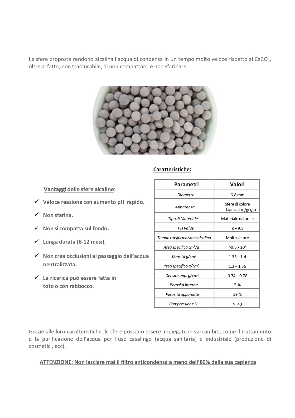 Ricarica Monodose Da 100 G Con Sfere Alcaline Per Neutralizzatore Di Condensa Acida Per Caldaie Dh in Accessori BricoGo - Marano di Napoli, commercioVirtuoso.it