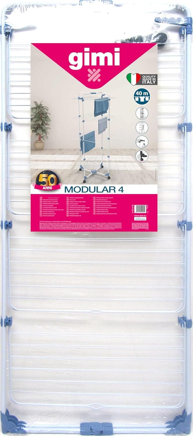 Stendibiancheria Modular 4 A 4 Piani In Acciaio Trattato Con Ruote Capacità 40 Metri Gimi in Stendini BricoGo - Marano di Napoli, commercioVirtuoso.it