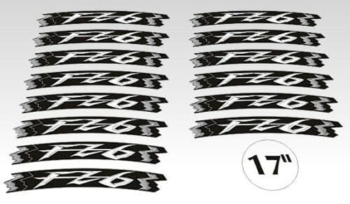 Strisce cerchi 17 compatibili con Yamaha FZ6 giallo fluo