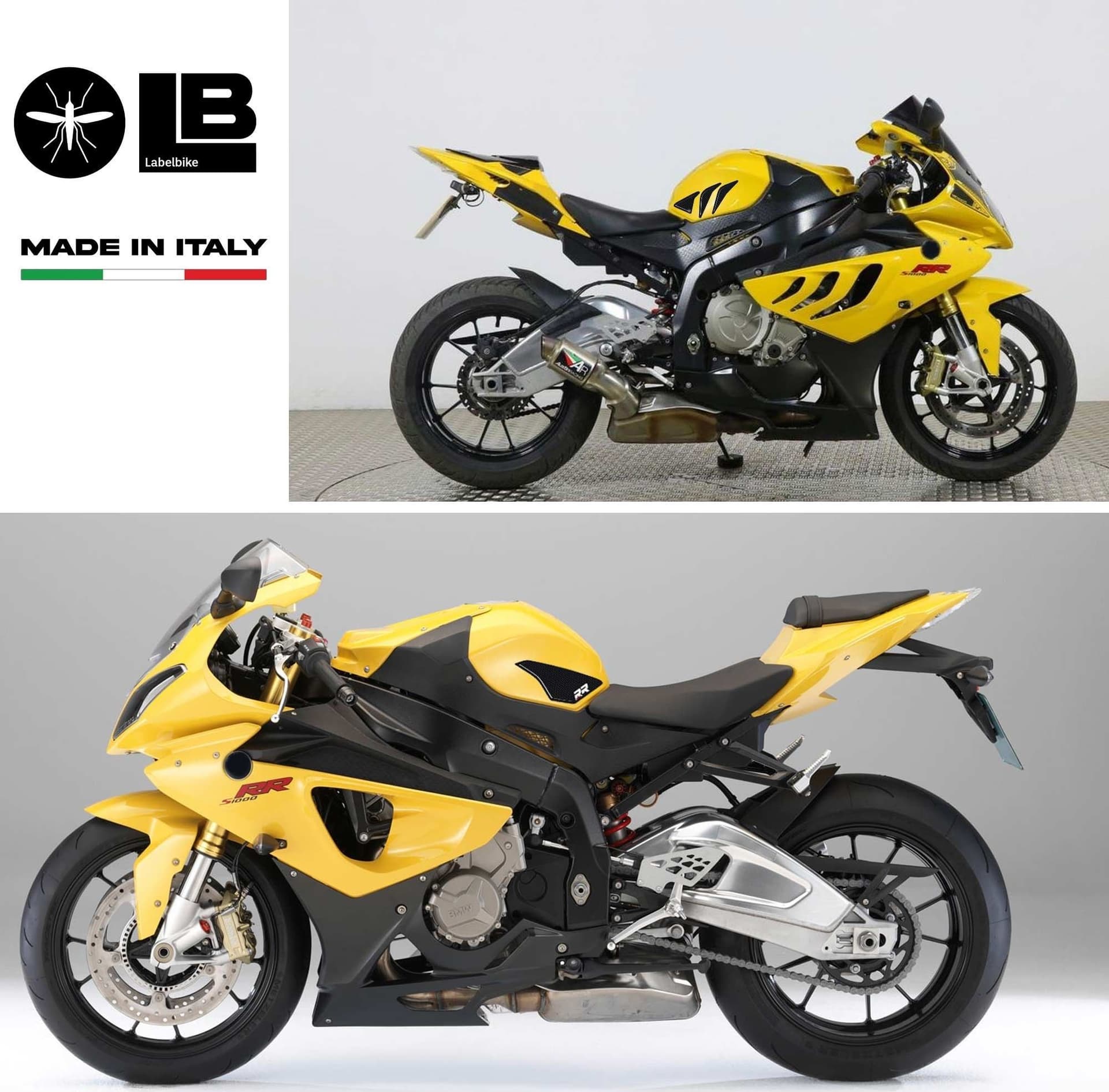 Kit PROTEZIONI LATERALI SERBATOIO Stickers 3D compatibili MOTO BMW S1000 RR SBK in Paraserbatoio LabelBike - Bibbiano, commercioVirtuoso.it