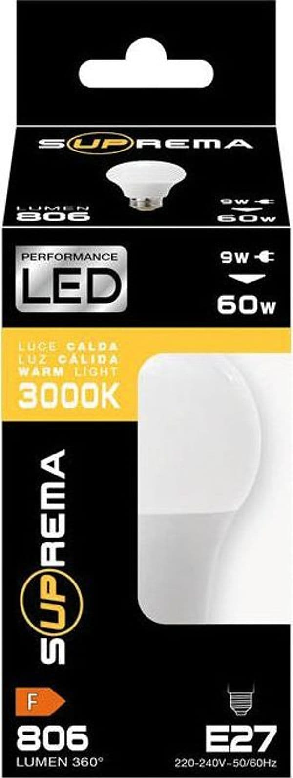 Suprema Lampada A Led Goccia E27 Luce Naturale 9,5 W - 1055 Lumen 3.00 Pz in Lampadine a LED BricoGo - Marano di Napoli, commercioVirtuoso.it