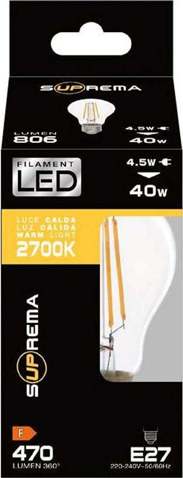 Suprema Lampada A Filamento Led Goccia E27 Luce Naturale 7 W - 806 Lumen 3.00 Pz in Lampadine a LED BricoGo - Marano di Napoli, commercioVirtuoso.it