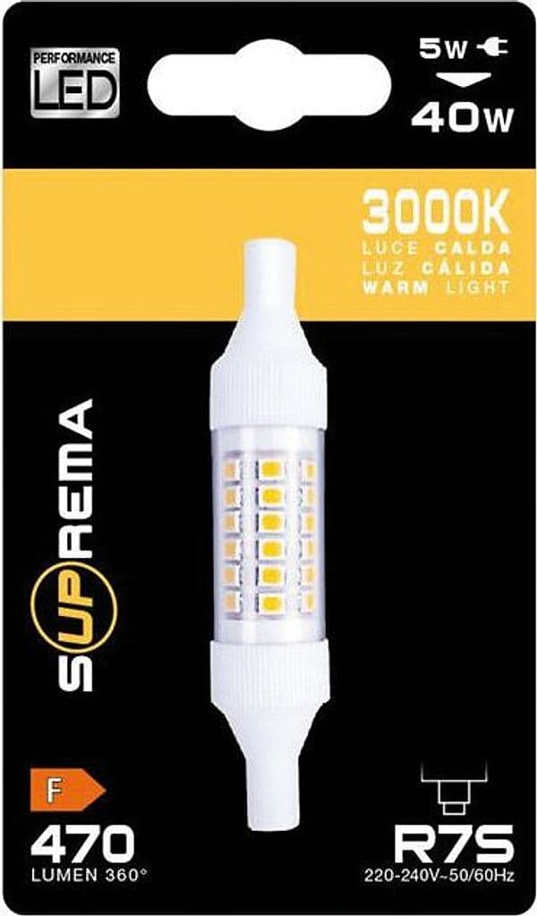 Suprema Lampada Led Lineare R7S Mm. 78, Luce Naturale 4,8 W - 470 Lumen 12.00 Pz in Lampadine a LED BricoGo - Marano di Napoli, commercioVirtuoso.it
