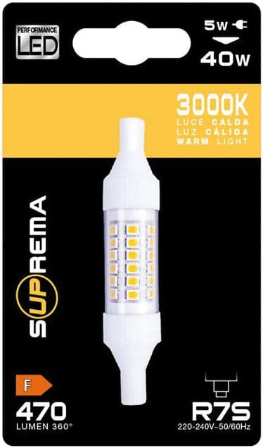 Suprema Lampada Led Lineare R7S Mm. 78, Luce Naturale 4,8 W - 470 Lumen 12.00 Pz in Lampadine a LED BricoGo - Marano di Napoli, commercioVirtuoso.it