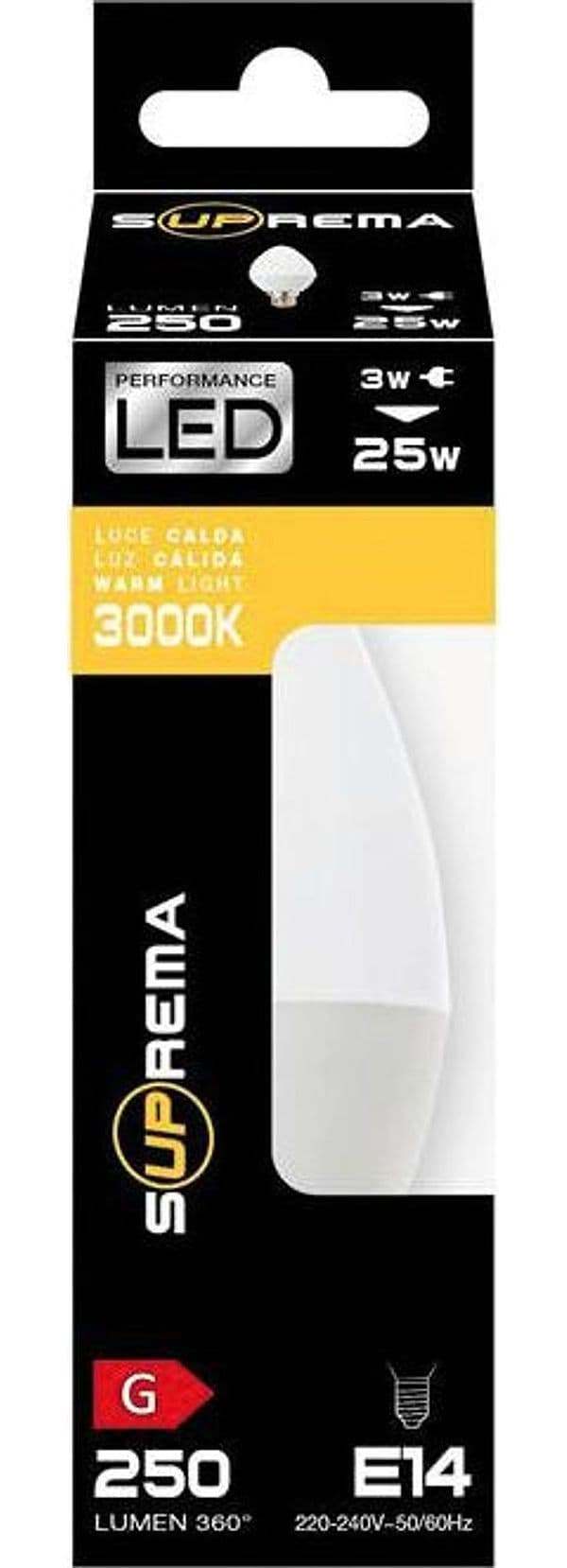 Suprema Lampada A Led Oliva E14 Luce Fredda 6,5 W - 806 Lumen 12.00 Pz in Lampadine a LED BricoGo - Marano di Napoli, commercioVirtuoso.it
