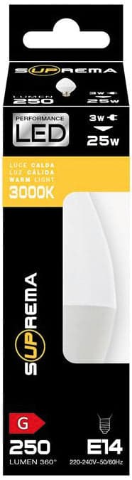 Suprema Lampada A Led Oliva E14 Luce Fredda 5 W - 470 Lumen 3.00 Pz in Lampadine a LED BricoGo - Marano di Napoli, commercioVirtuoso.it