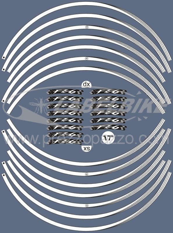 STRISCE ADESIVE per CERCHI 17 compatibili MOTO YAMAHA FZ6 stickers Bianchi FZ 6 in Decalcomanie adesivi e magneti LabelBike - Bibbiano, commercioVirtuoso.it