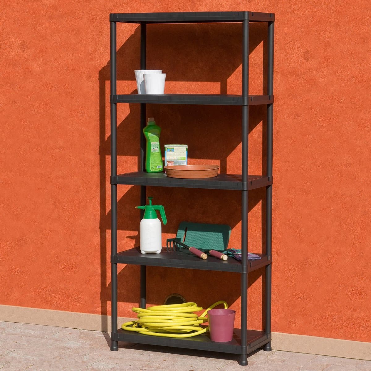 Scaffale Universal 845 A 5 Ripiani Ventilati Per Interni In Resina Con Fissaggio A Muro Colore Nero 80X40X180 Cm Toomax in Scaffalature BricoGo - Marano di Napoli, commercioVirtuoso.it