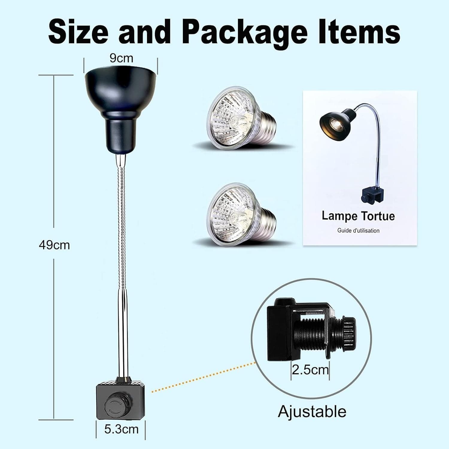 Lampada riscaldante per rettili per acquario con lampadine da 25 W + 50 W in Lampade riscaldanti CL Store - Battipaglia, commercioVirtuoso.it