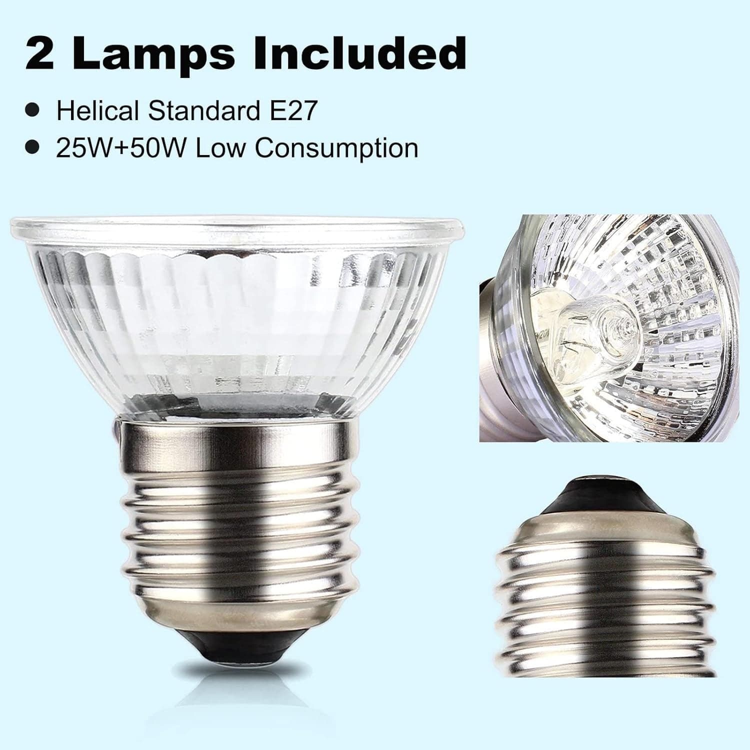 Lampada riscaldante per rettili per acquario con lampadine da 25 W + 50 W in Lampade riscaldanti CL Store - Battipaglia, commercioVirtuoso.it