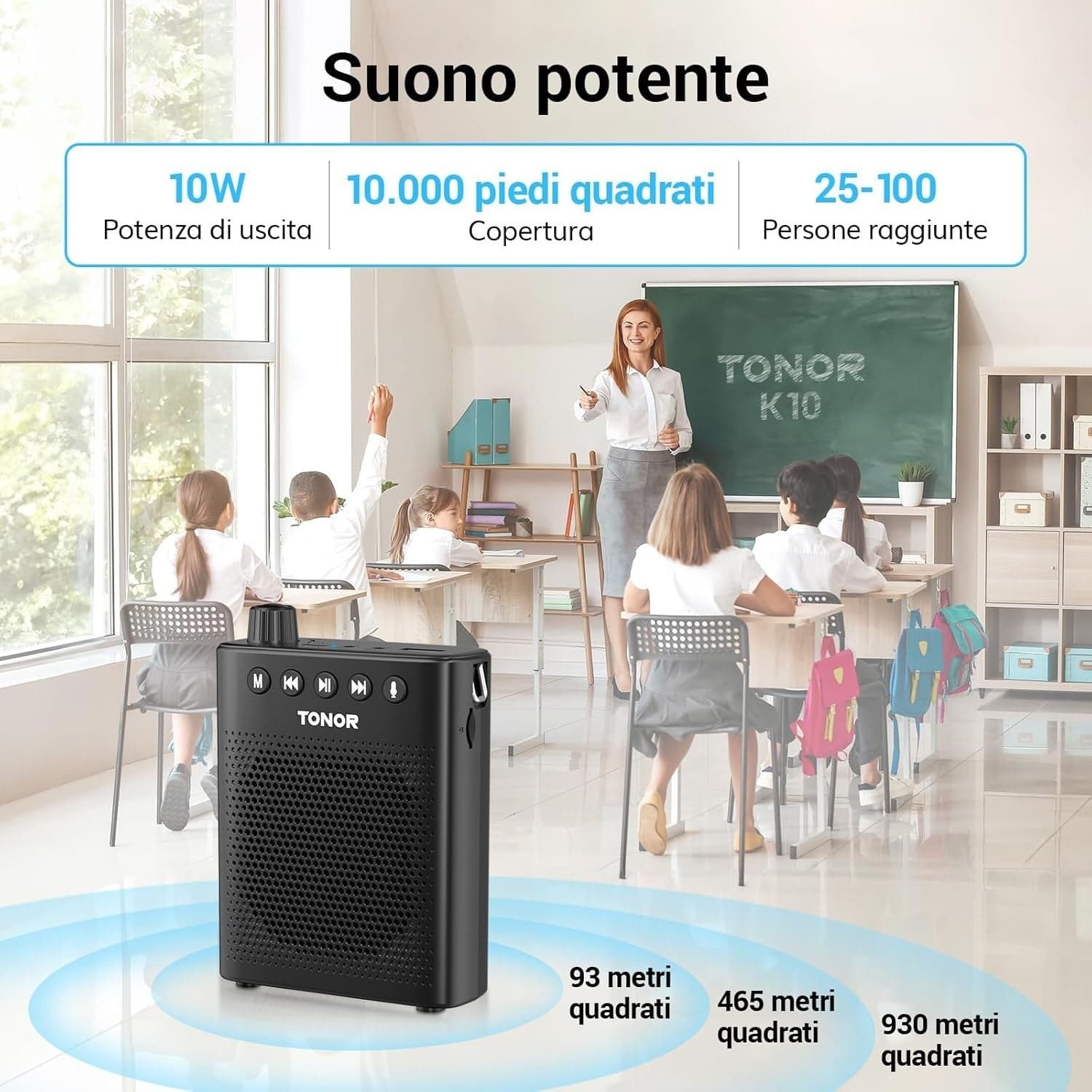 Amplificatore vocale portatile per insegnanti altoparlante TONOR in Sistemi PA CL Store - Battipaglia, commercioVirtuoso.it