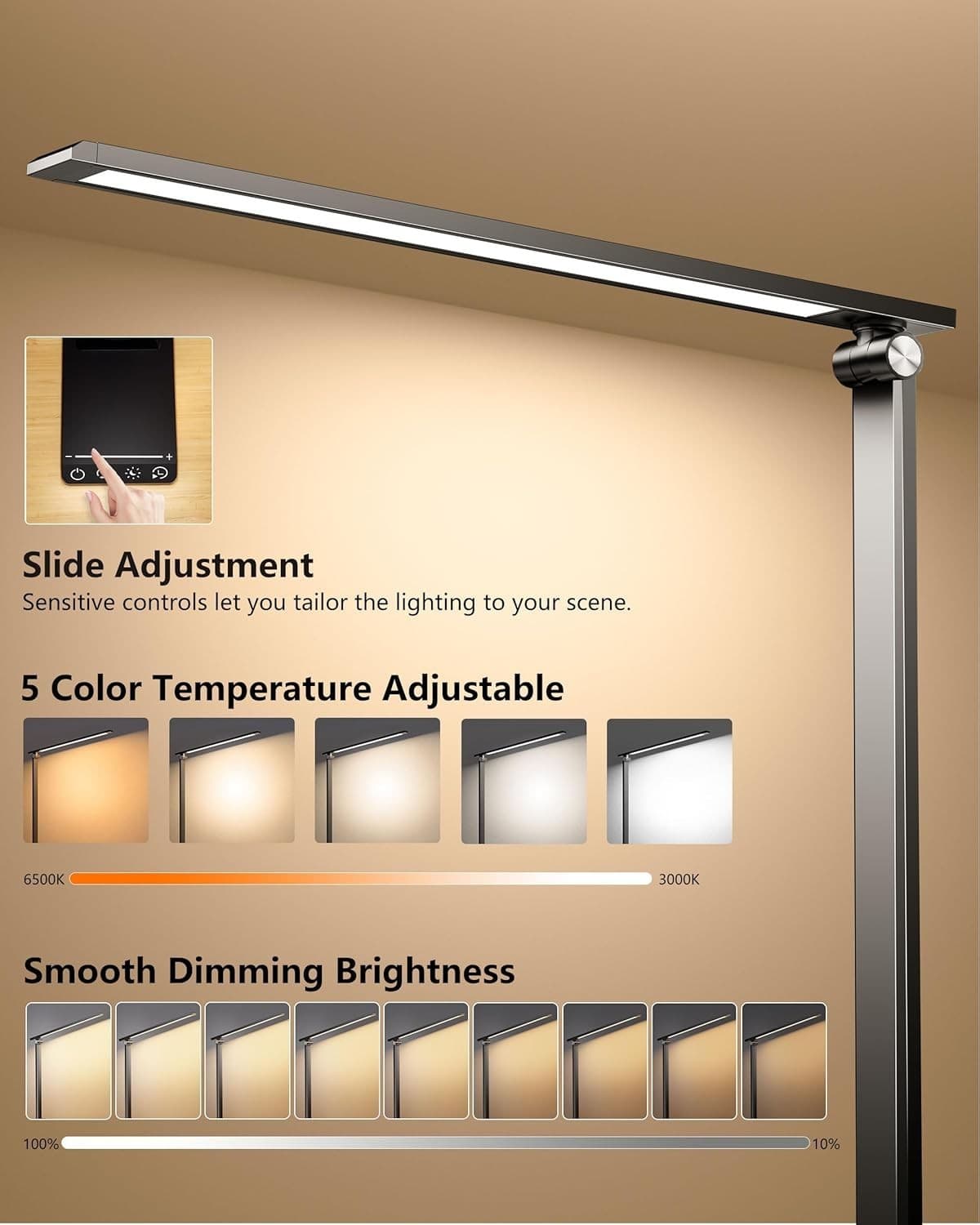 Lampada da scrivania 5 colori a temperatura ricaricabile a batteria dimmerabil in Lampade da tavolo e abat-jour CL Store - Battipaglia, commercioVirtuoso.it