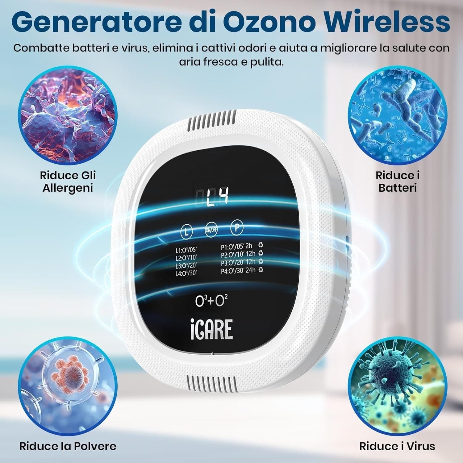 Generatore Di Ozono Purificatore D'Aria, 10000 Mah Ricaricabile Mini Purificator in Ionizzatori d'aria CL Store - Battipaglia, commercioVirtuoso.it