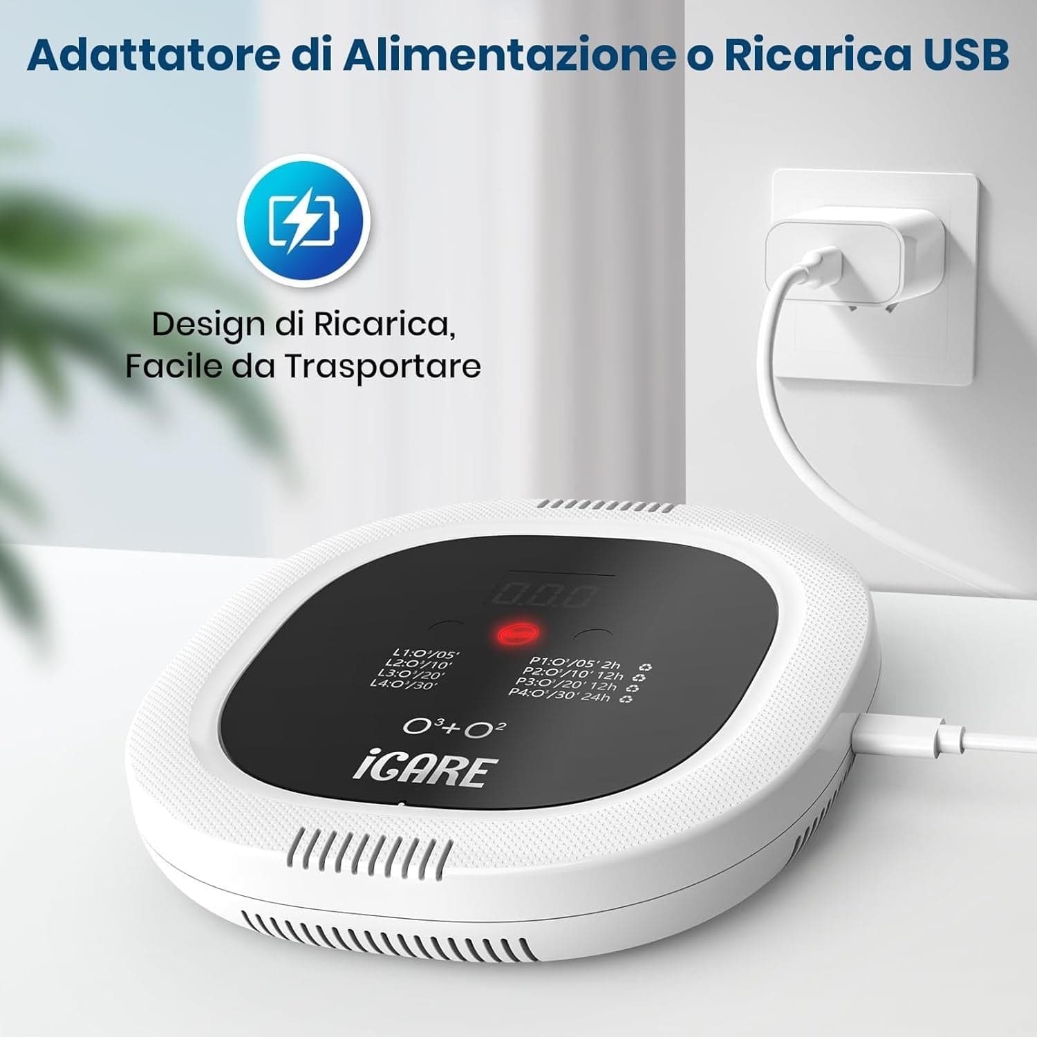 Generatore Di Ozono Purificatore D'Aria, 10000 Mah Ricaricabile Mini Purificator in Ionizzatori d'aria CL Store - Battipaglia, commercioVirtuoso.it
