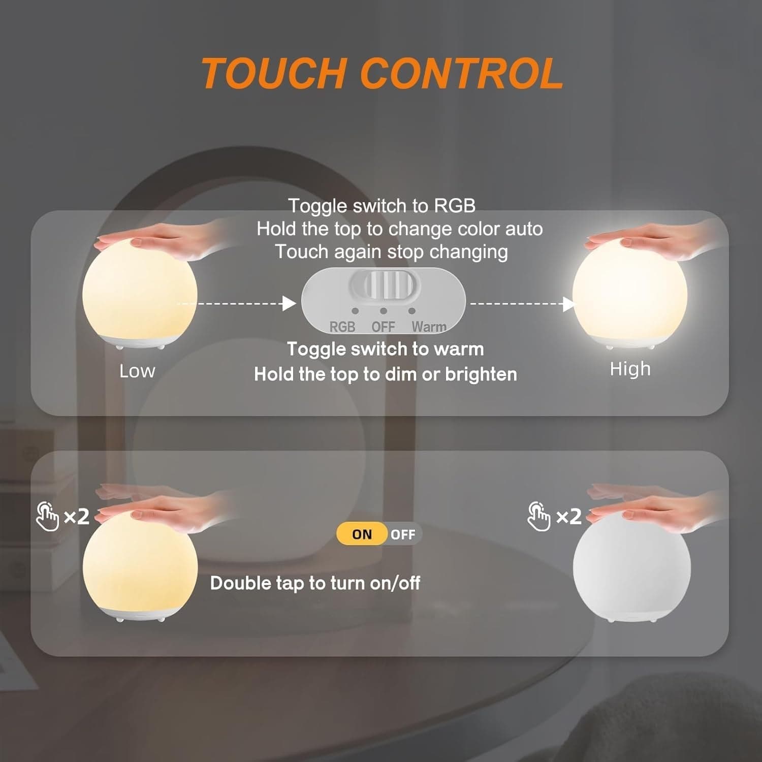 Luce notturna per bambini, lampada da tavolo a LED ricaricabile tramite USB in Luci notturne per bambini CL Store - Battipaglia, commercioVirtuoso.it