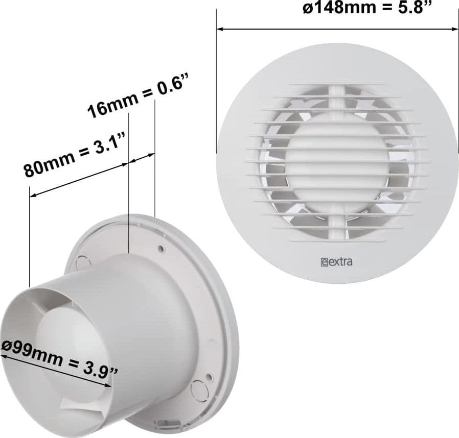 Aspiratore Bagno con Timer - Ventola Aspirazione Bianca EUROPLAST Ø 100mm in Ventilatori bagno CL Store - Battipaglia, commercioVirtuoso.it