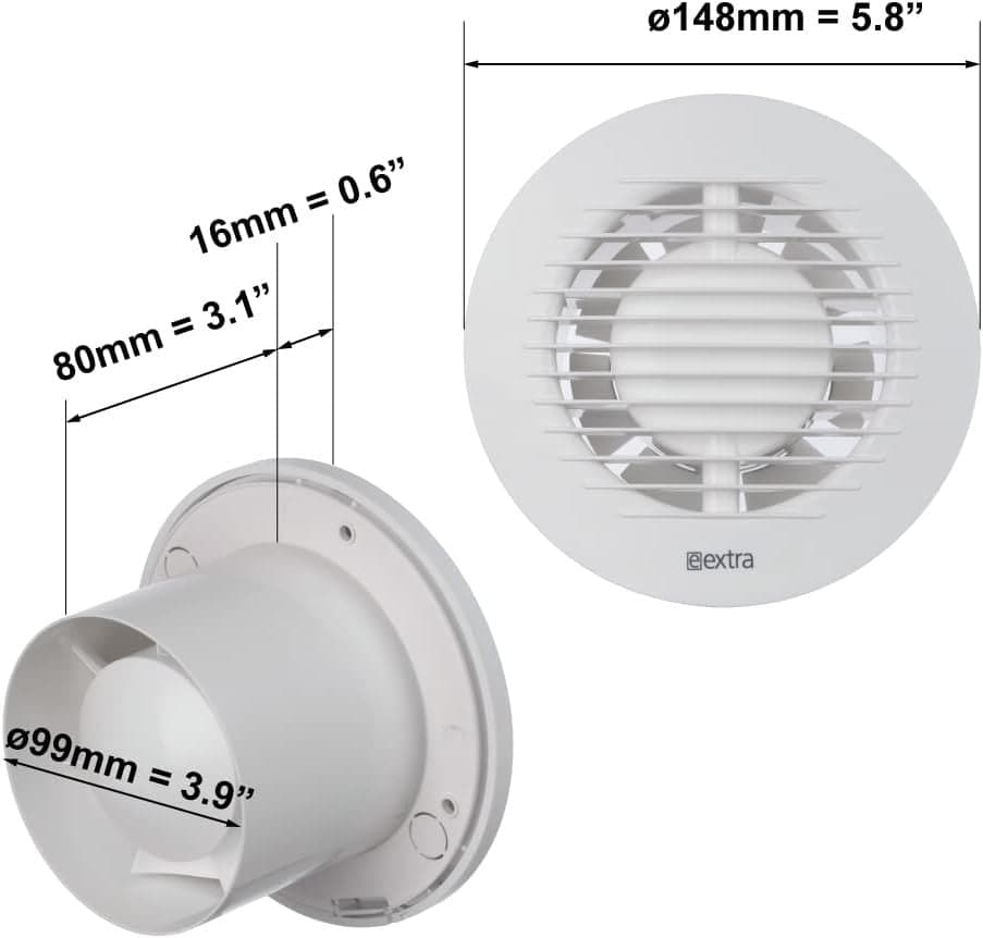 Aspiratore Bagno con Timer - Ventola Aspirazione Bianca EUROPLAST Ø 100mm in Ventilatori bagno CL Store - Battipaglia, commercioVirtuoso.it