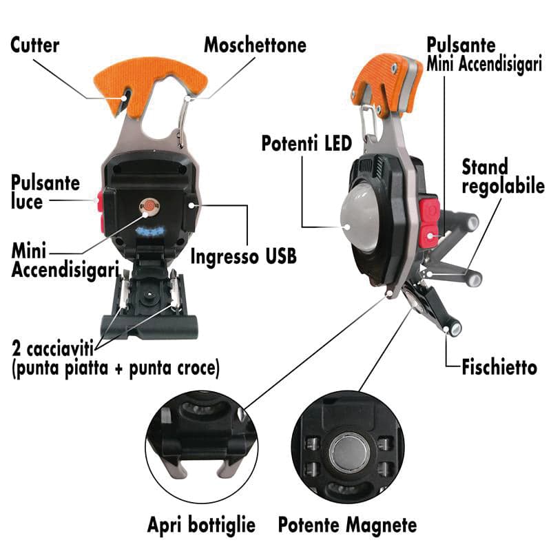 Luxen Proiettore Ricaricabile E Tascabile + Accessori ''X-Power'' 5W, 500 Lumen, 7 Modalitãe Di Luce in Torce elettriche portatili (standard) BricoGo - Marano di Napoli, commercioVirtuoso.it