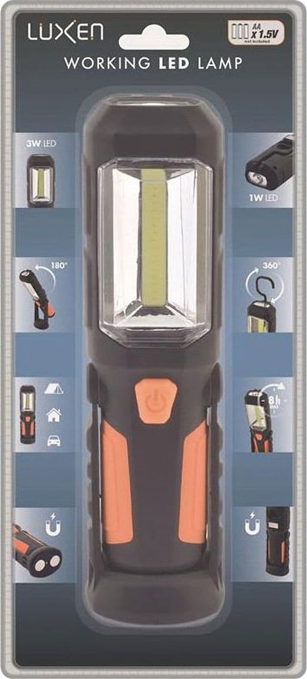 Luxen Torcia Da Lavoro Con Magnete 3 W Frontale + 1 W Torcia, 240 Lumen, Col. Arancione in Torce elettriche portatili (standard) BricoGo - Marano di Napoli, commercioVirtuoso.it