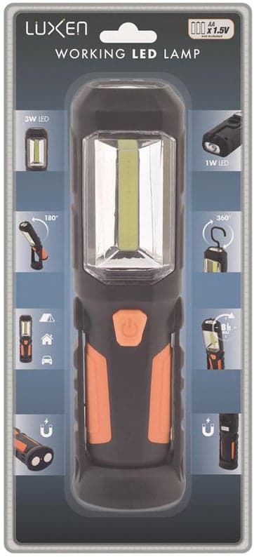 Luxen Torcia Da Lavoro Con Magnete 3 W Frontale + 1 W Torcia, 240 Lumen, Col. Arancione in Torce elettriche portatili (standard) BricoGo - Marano di Napoli, commercioVirtuoso.it