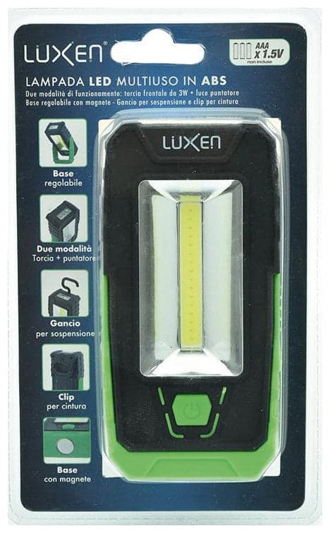 Luxen Torcia Tascabile Con Magnete 3 W Frontale + 1 W Torcia, 240 Lumen, Col. Verde in Torce elettriche portatili (standard) BricoGo - Marano di Napoli, commercioVirtuoso.it