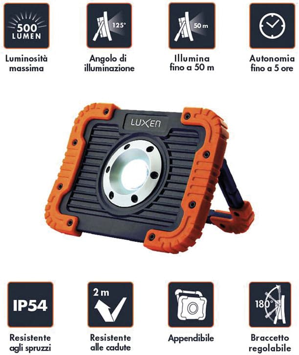 Luxen Proiettore Portatile 10 W, 500 Lumen, Luce Naturale in Proiettori BricoGo - Marano di Napoli, commercioVirtuoso.it