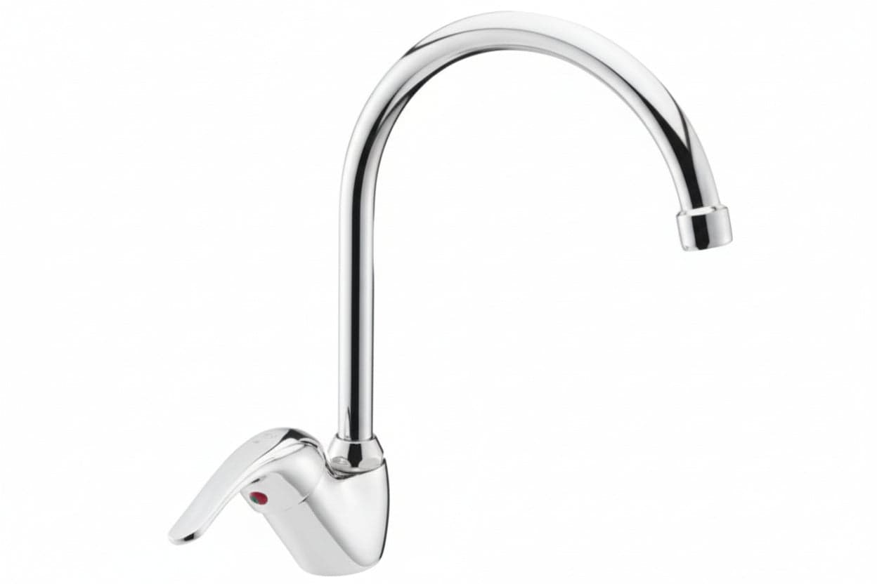 Rubinetto Miscelatore Monocomando Lavello Canna Ponte Serie Cucina - 1 Pezzi Crolla