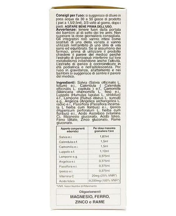 Lampone complex 100ml, Calendula, Iperico, Angelica, Acido folico, Rame, Zinco, disturbi mestruali, regolarità del ciclo in Multivitamine e minerali AlBio Sicily - Misilmeri, commercioVirtuoso.it