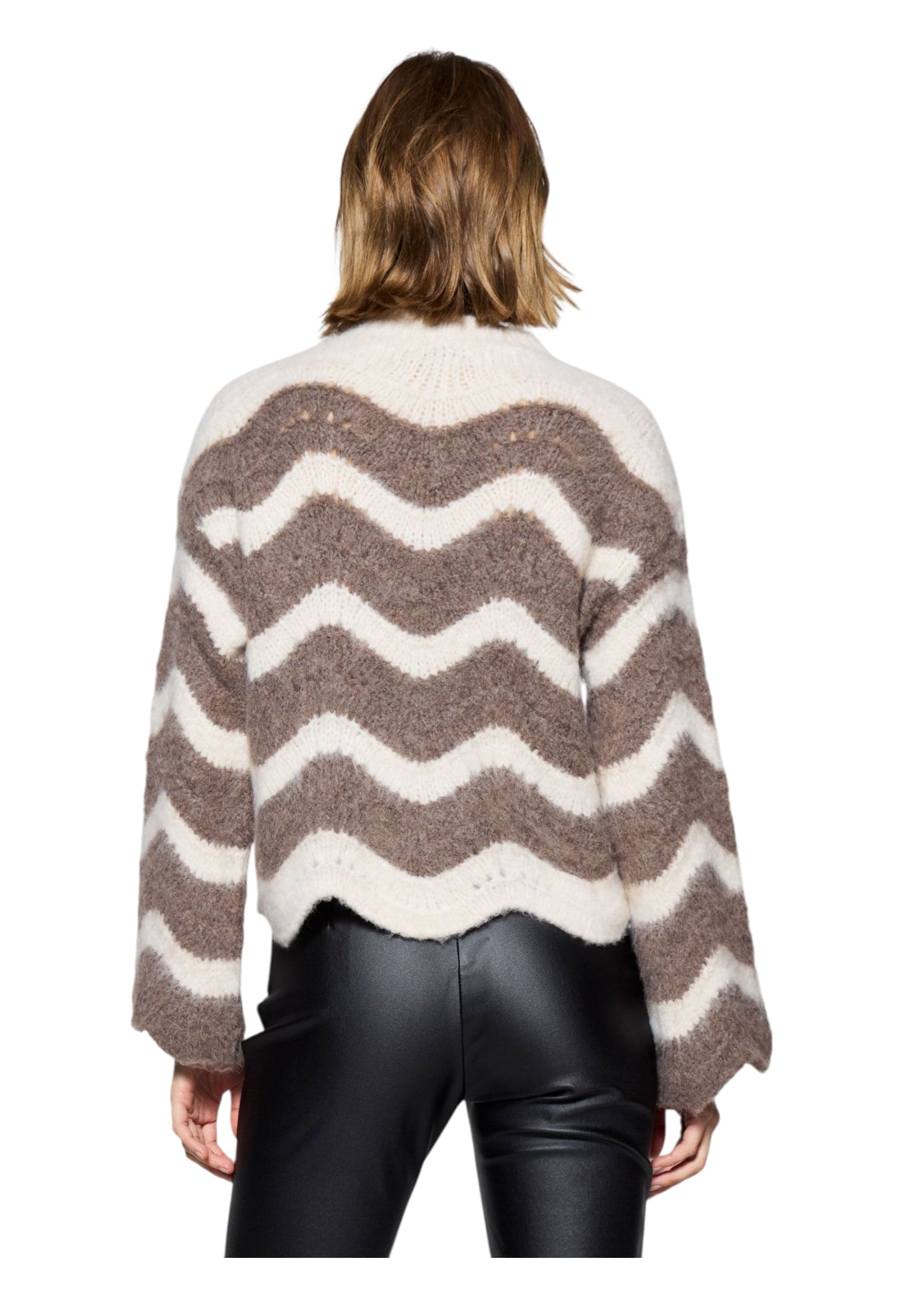 PLEASE Maglione pullover a righe ondulate girocollo Donna Please da donna in Maglioni Drestige - Casamassima, commercioVirtuoso.it