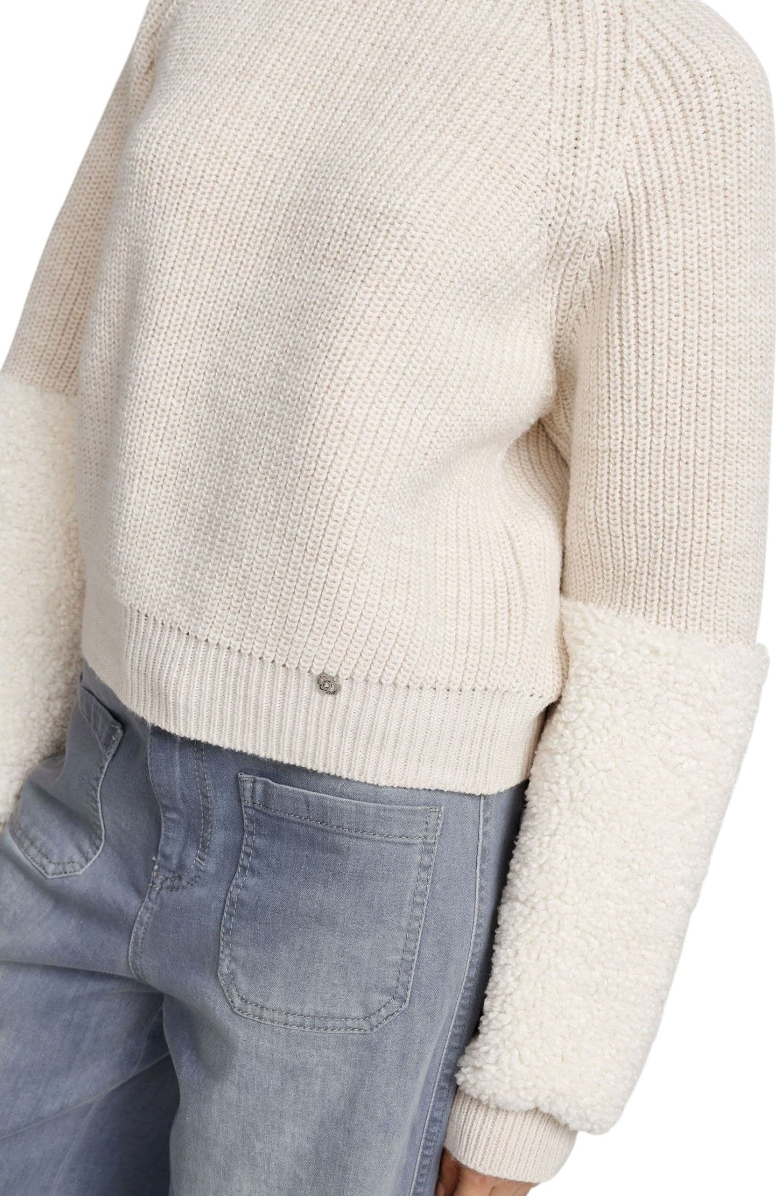 PLEASE Maglione pullover con maniche in contrasto texture Donna Please da donna in Maglioni Drestige - Casamassima, commercioVirtuoso.it
