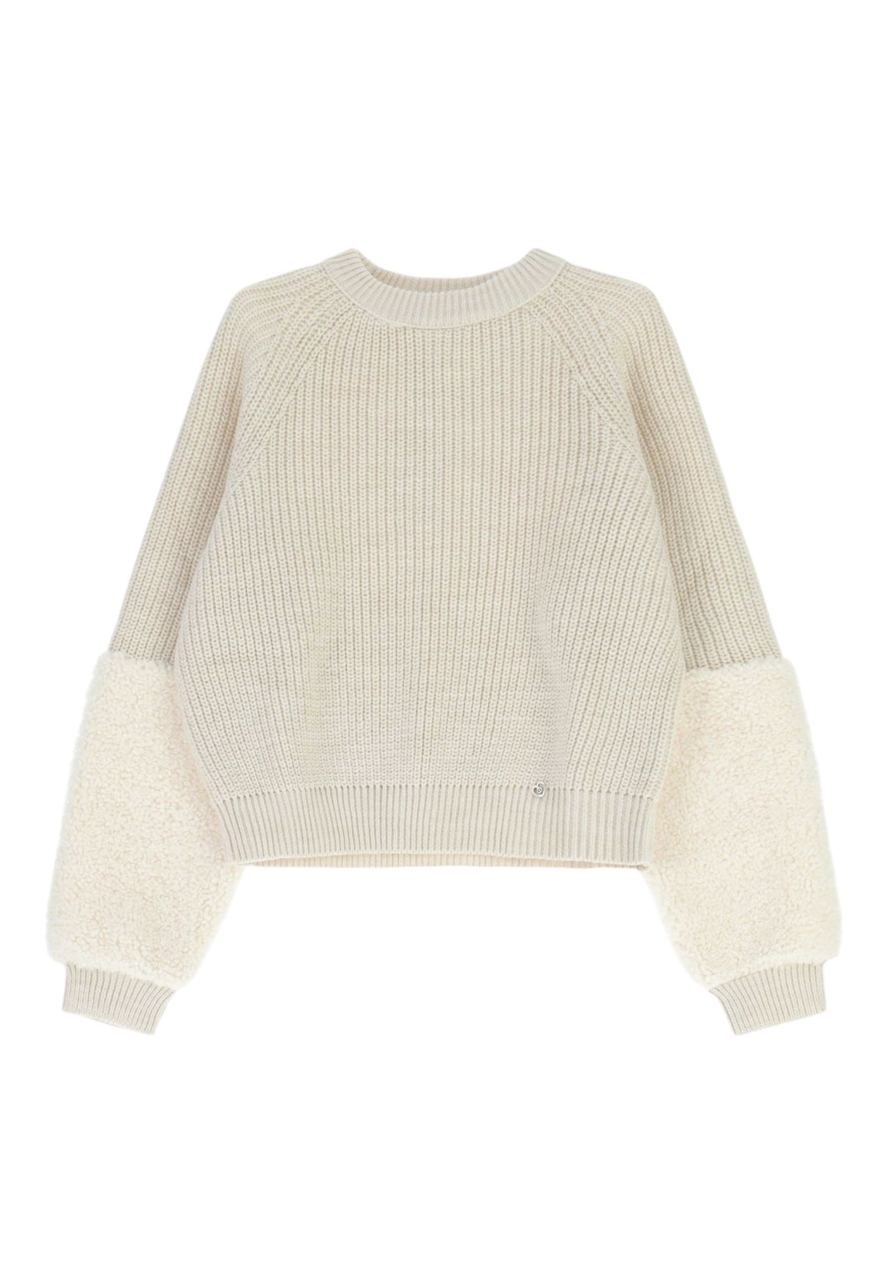 PLEASE Maglione pullover con maniche in contrasto texture Donna Please da donna in Maglioni Drestige - Casamassima, commercioVirtuoso.it
