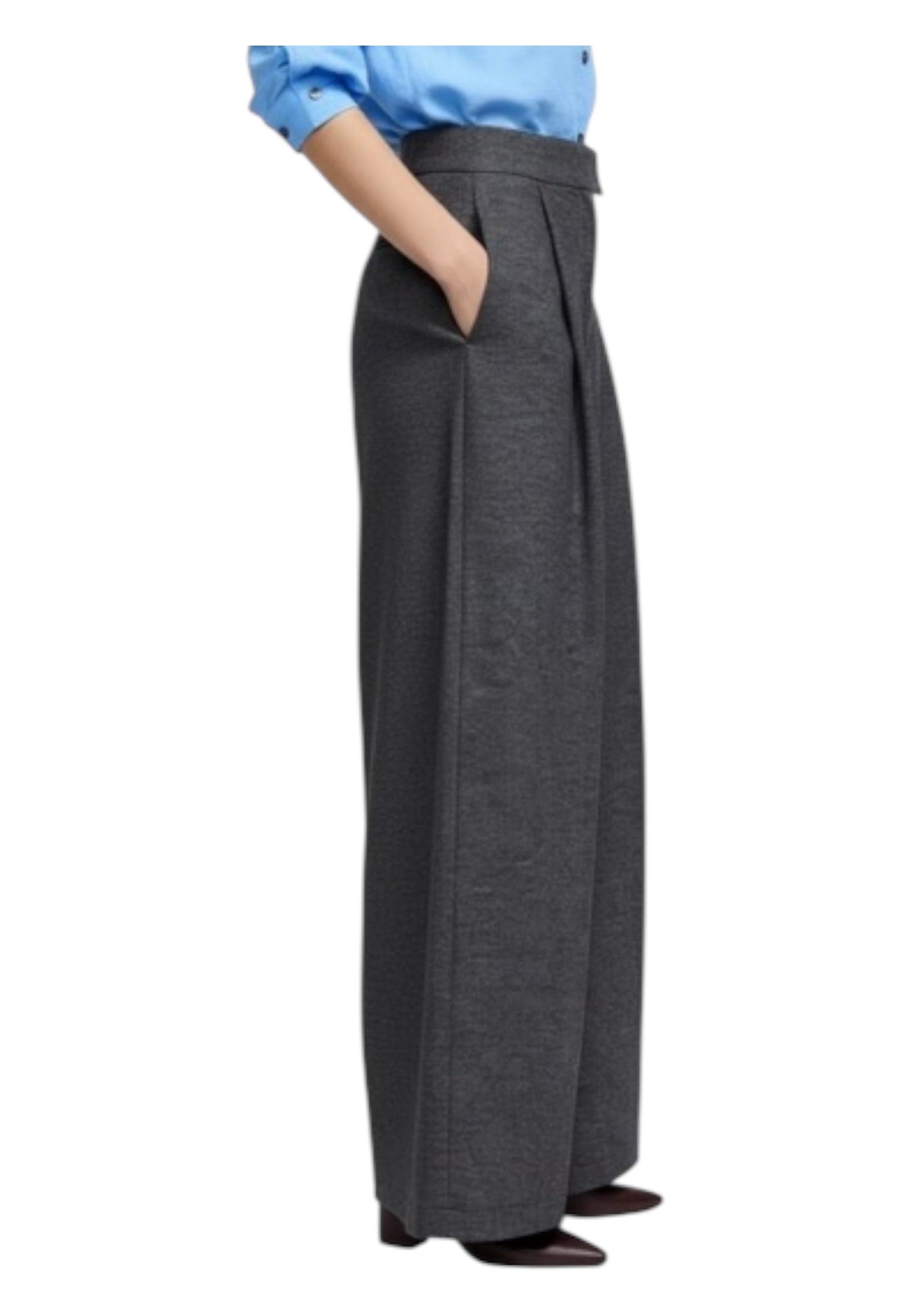 PLEASE Pantaloni palazzo vita alta con pieghe frontali Donna Please da donna in Pantaloni Drestige - Casamassima, commercioVirtuoso.it