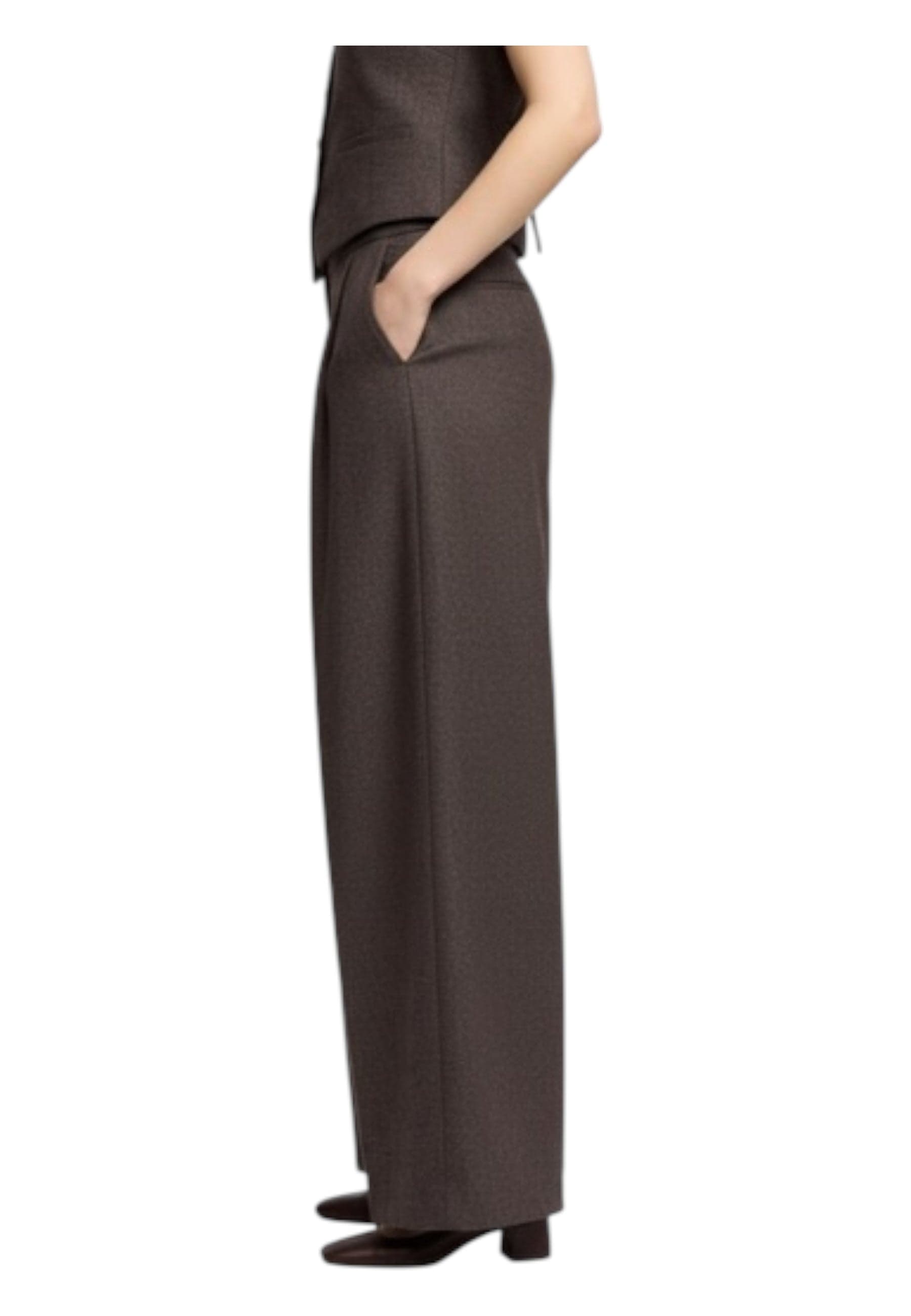 PLEASE Pantaloni palazzo vita alta con pieghe frontali Donna Please da donna in Pantaloni Drestige - Casamassima, commercioVirtuoso.it