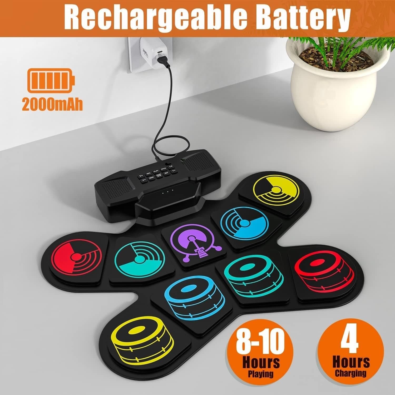 Batteria Elettronica Portatile con 9 Pad 2 Bacchette 2 Pedali Doppi Altoparlanti in Batterie elettroniche CL Store - Battipaglia, commercioVirtuoso.it