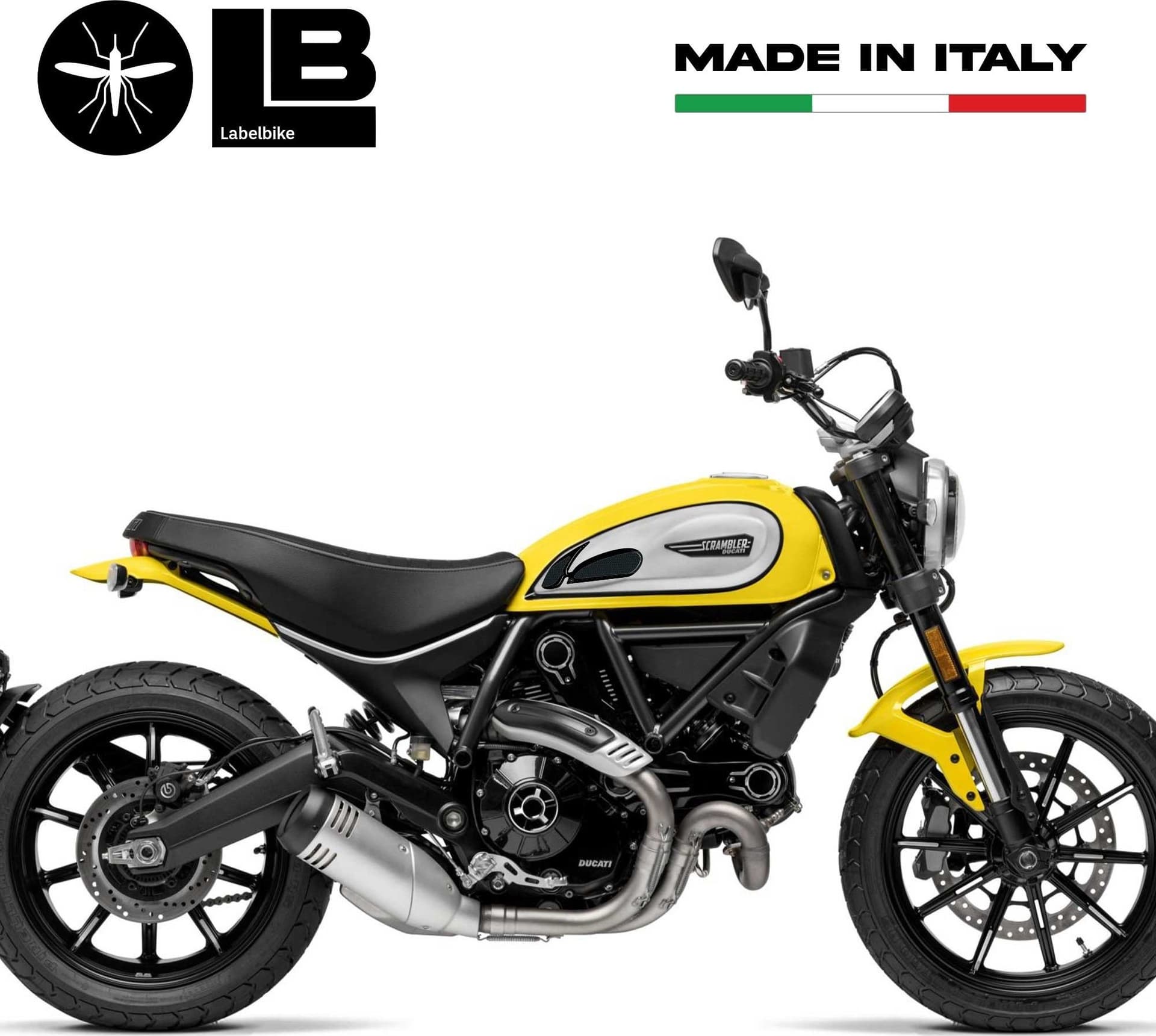PROTEZIONI LATERALI in RESINA 3D COMPATIBILE per MOTO DUCATI SCRAMBLER vintage in Paraserbatoio LabelBike - Bibbiano, commercioVirtuoso.it