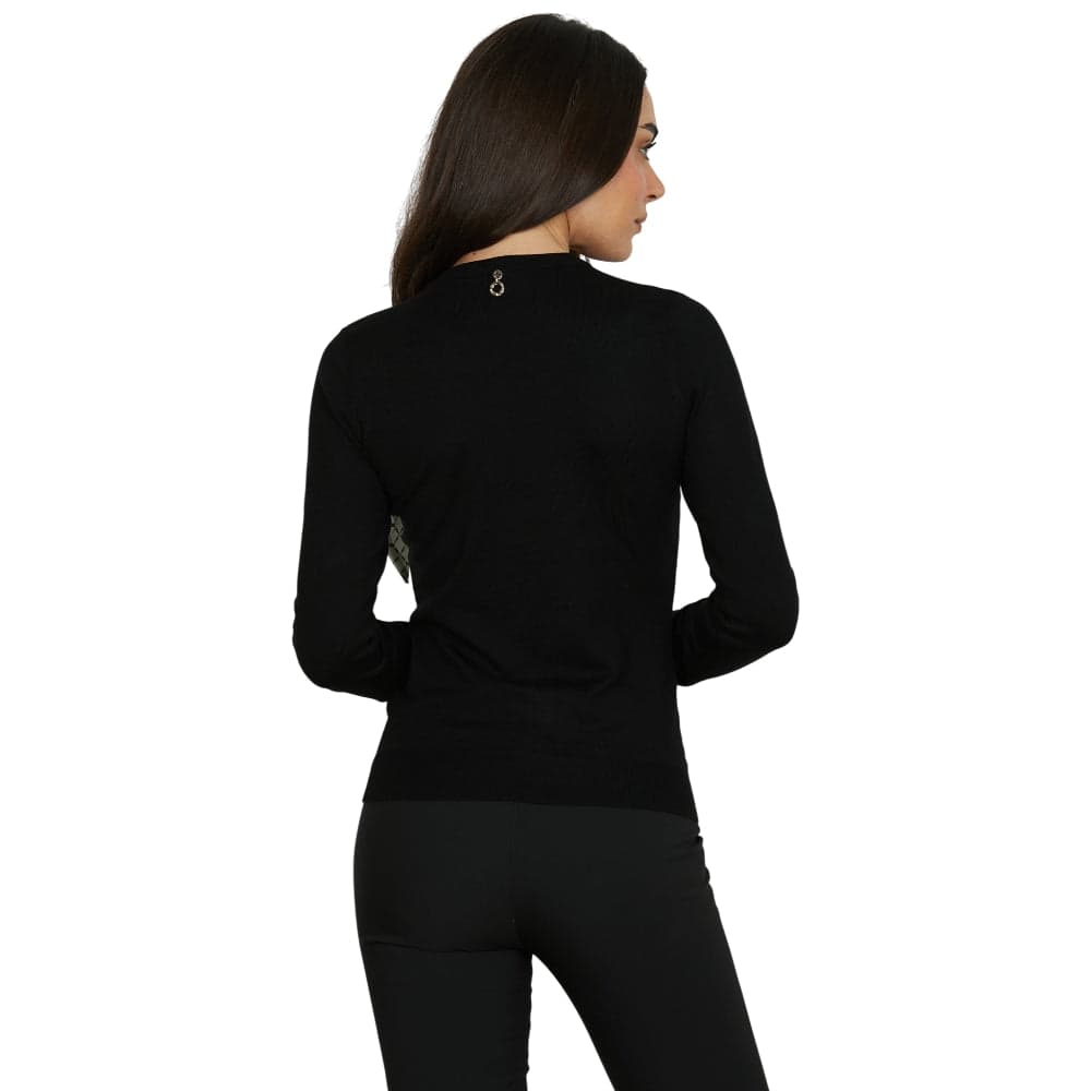 Relish pullover nero con catena foulard ISOTTA RDA2502054018 in Maglioni Prodotti di Classe - Nocera Superiore, commercioVirtuoso.it