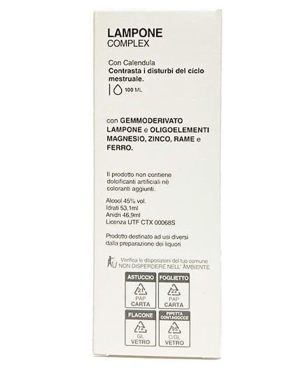 Lampone complex 100ml, Calendula, Iperico, Angelica, Acido folico, Rame, Zinco, disturbi mestruali, regolarità del ciclo in Multivitamine e minerali AlBio Sicily - Misilmeri, commercioVirtuoso.it