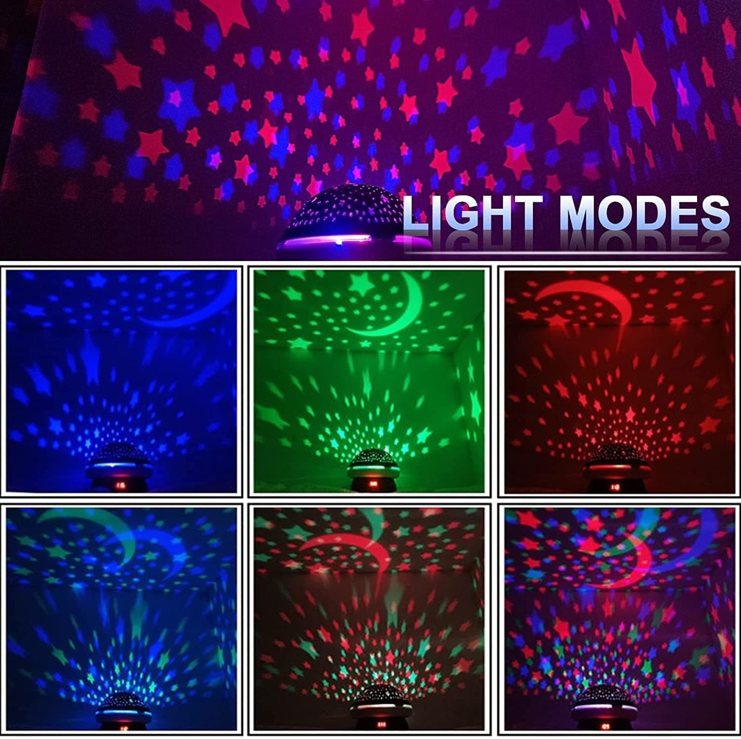 Lampada decorativa della camera da letto cielo stellato rotazione a 360° 8 Luci in Luci notturne per bambini CL Store - Battipaglia, commercioVirtuoso.it