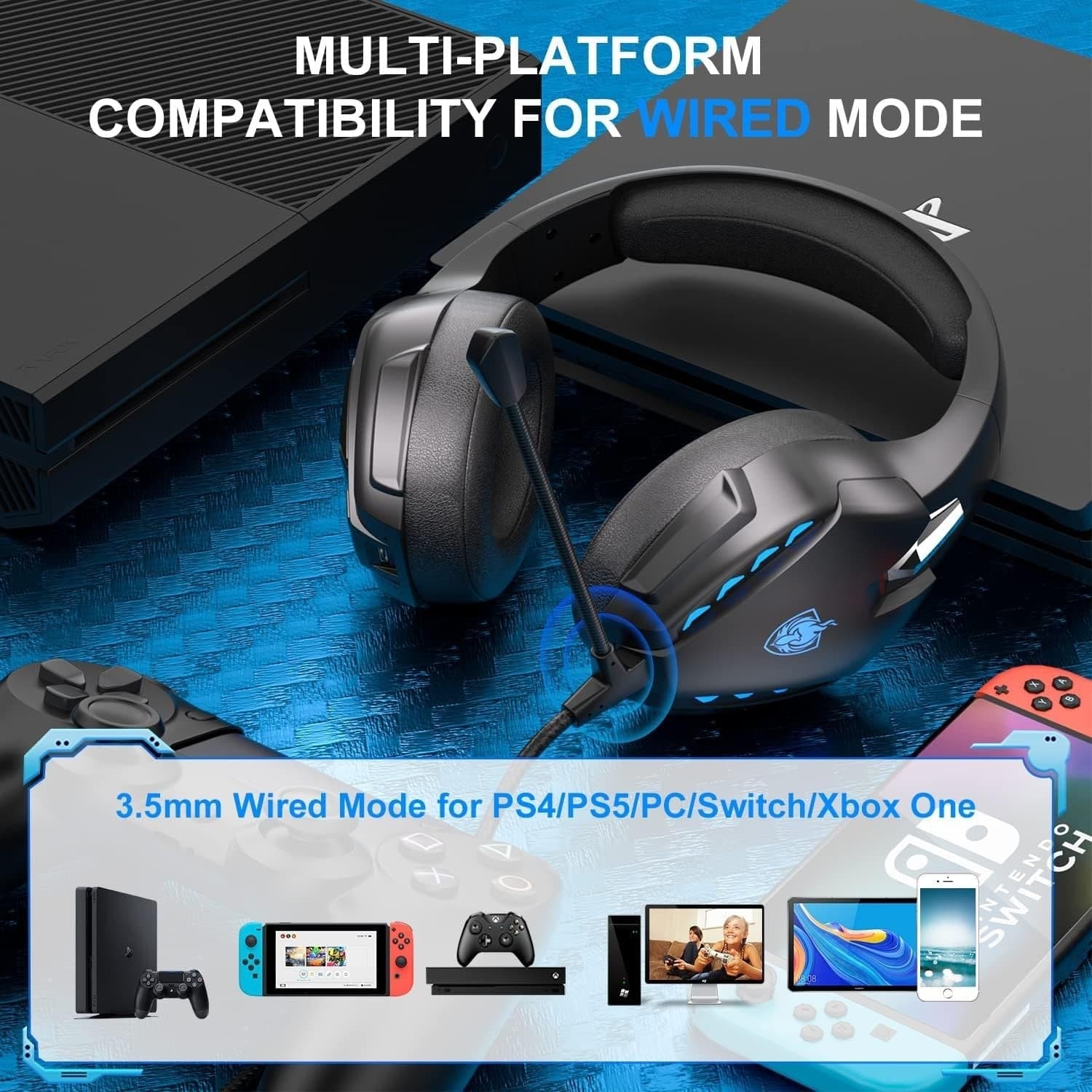 Cuffie da gioco PHOINIKAS PS5 per PS4, PC, Switch, cuffie Q10 Xbox One con audio in Cuffie gaming CL Store - Battipaglia, commercioVirtuoso.it