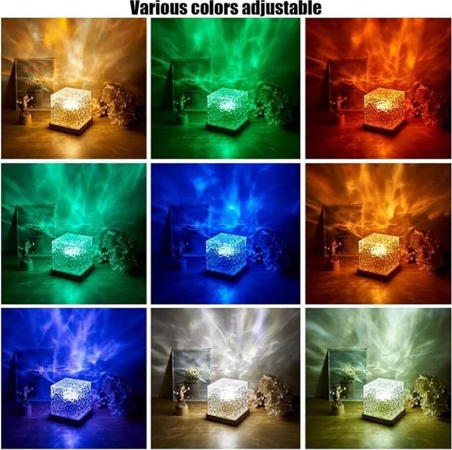 Lampada Aurora Northern Lights Wave-Cube Proiettore 16 Colori con Effetto D'Acqu in Luci notturne per bambini CL Store - Battipaglia, commercioVirtuoso.it
