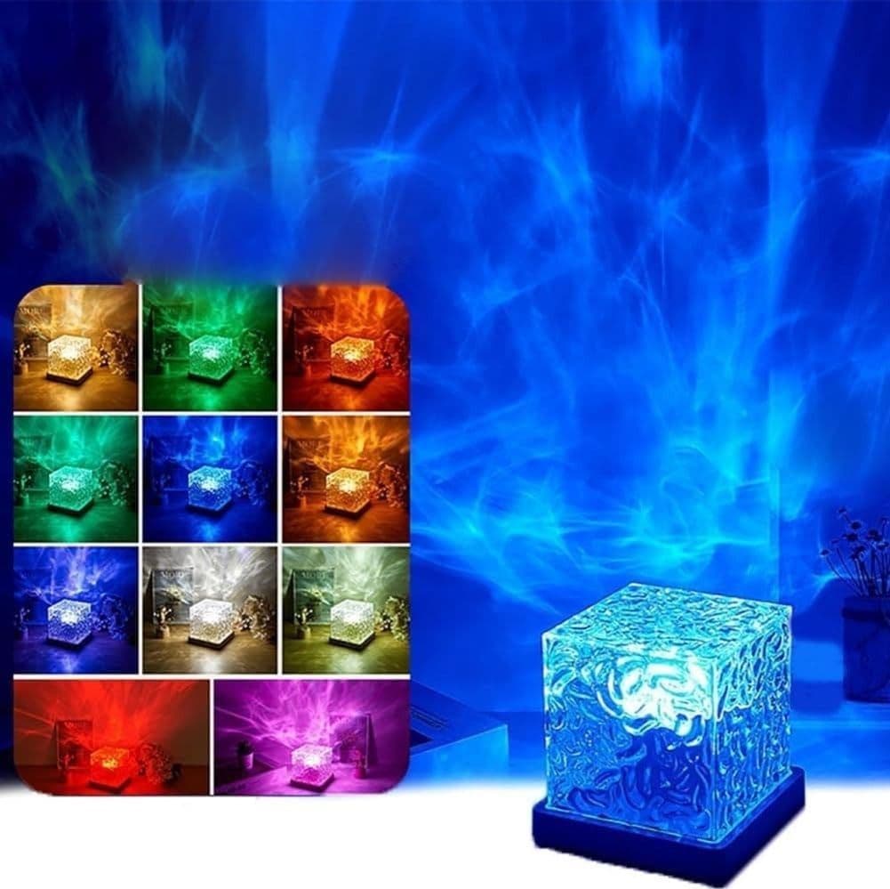 Lampada Aurora Northern Lights Wave-Cube Proiettore 16 Colori con Effetto D'Acqu in Luci notturne per bambini CL Store - Battipaglia, commercioVirtuoso.it