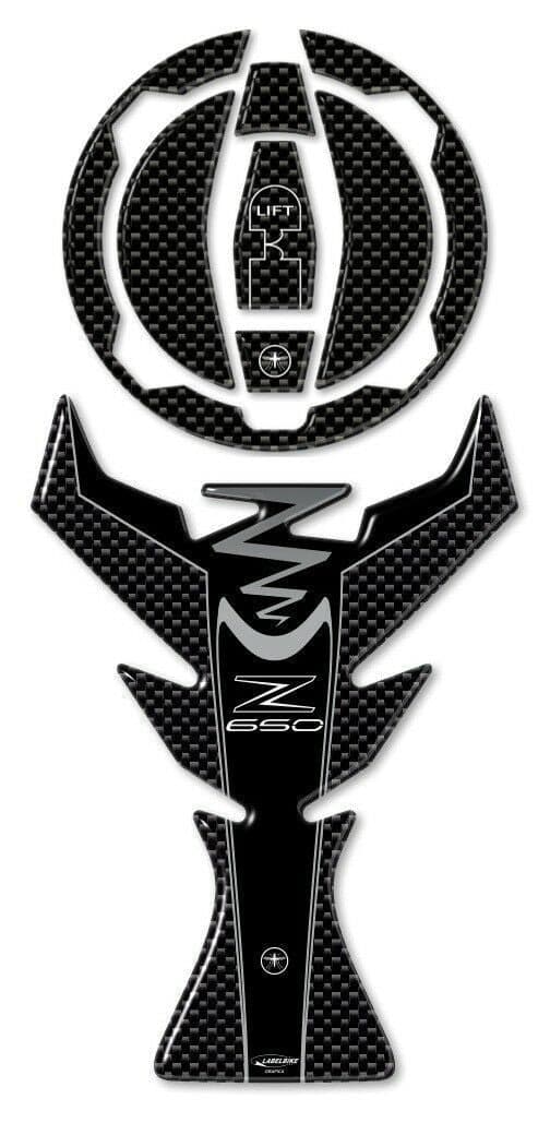 KIT ADESIVI 3D PROTEZIONI SERBATOIO compatibili per MOTO KAWASAKI Z650 carbon in Paraserbatoio LabelBike - Bibbiano, commercioVirtuoso.it