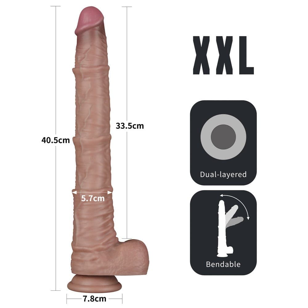 LOVETOY Pene dildo gigante in silicone a doppia densità XXL color carne cm 40 in Dildo realistici Kondorama - Martinsicuro, commercioVirtuoso.it