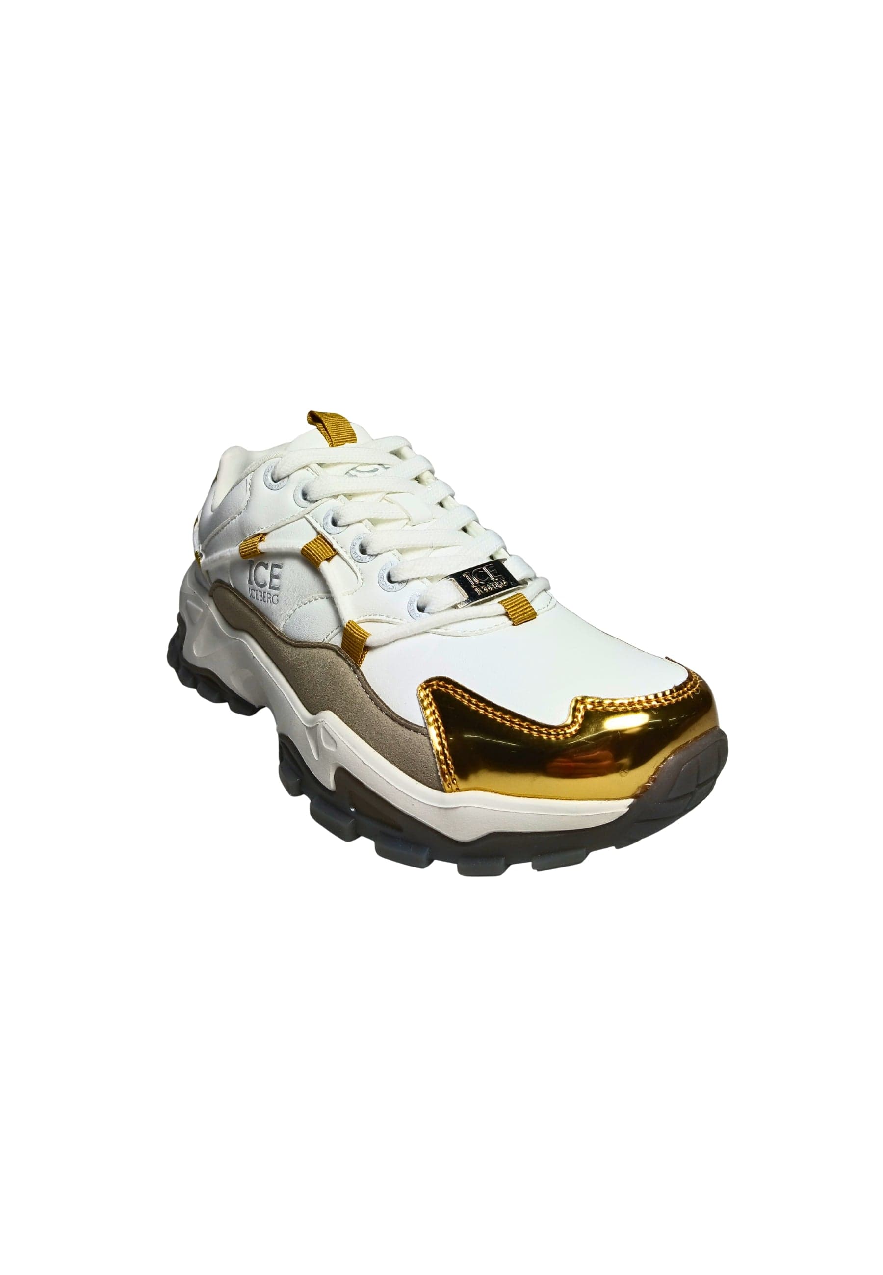ICEBERG Scarpe Adulto unisex Iceberg Sneakers sportiva. Tomaia in pelle, inserti in camoscio. Dettagli oro. da uomo in Sneaker casual Drestige - Casamassima, commercioVirtuoso.it
