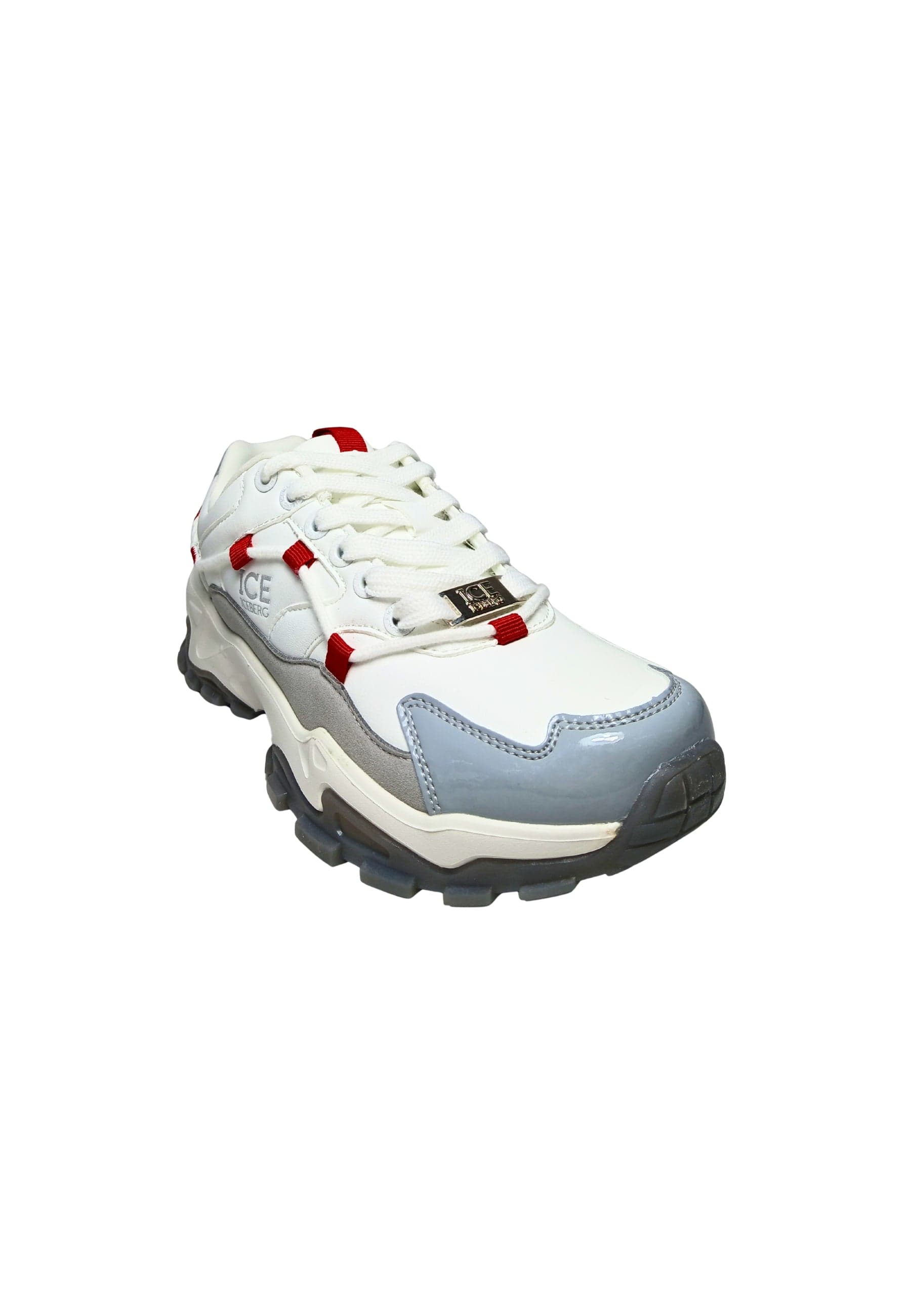 ICEBERG Scarpe Adulto unisex Iceberg Sneakers sportiva. Tomaia in pelle, inserti in camoscio. Dettagli rossi. da uomo in Sneaker casual Drestige - Casamassima, commercioVirtuoso.it