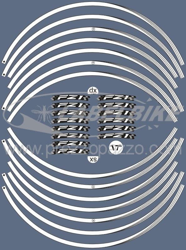 STRISCE ADESIVE compatibili per CERCHI 17 MOTO YAMAHA FZ1 FAZER adesivi Bianchi in Decalcomanie adesivi e magneti LabelBike - Bibbiano, commercioVirtuoso.it