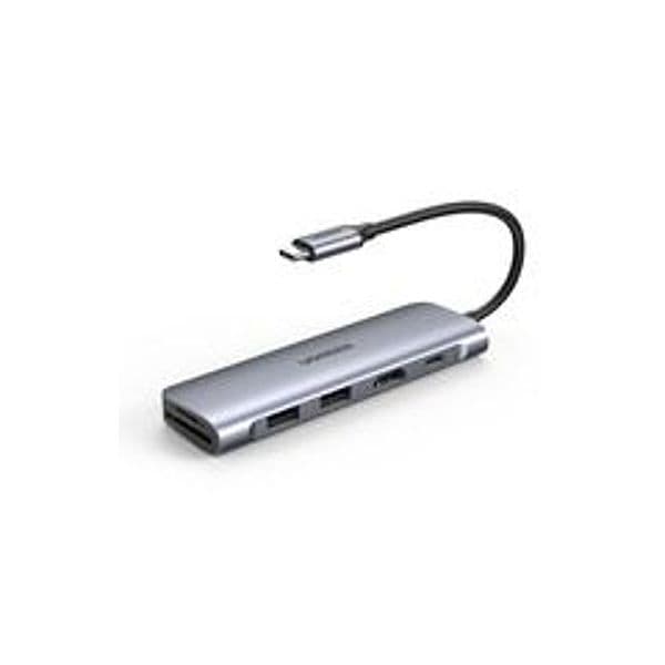 Ugreen 6-in-1 usb c pd usb 3.2 gen 1 (3.1 gen 1) type-c argento - 70411