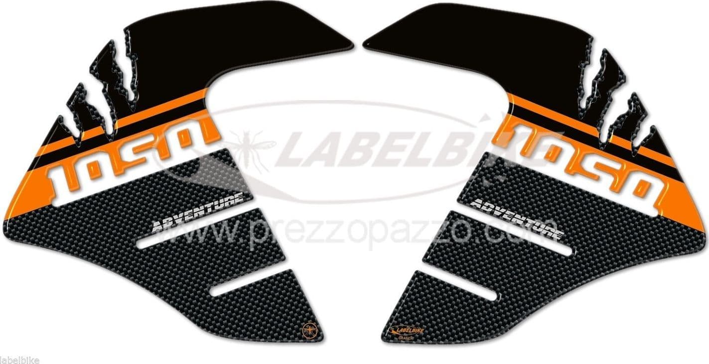2 adesivi 3D PROTEZIONI LATERALI SERBATOIO compatibile per MOTO KTM 1050 ADVENTURE in Decalcomanie adesivi e magneti LabelBike - Bibbiano, commercioVirtuoso.it