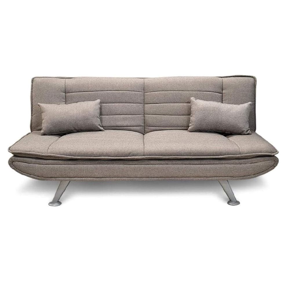 Divano 3posti Letto Reclinabile Clic Clac Tessuto Imbottito 2 Cuscini 183cm Tortora in Divani Danyx - Casoria, commercioVirtuoso.it