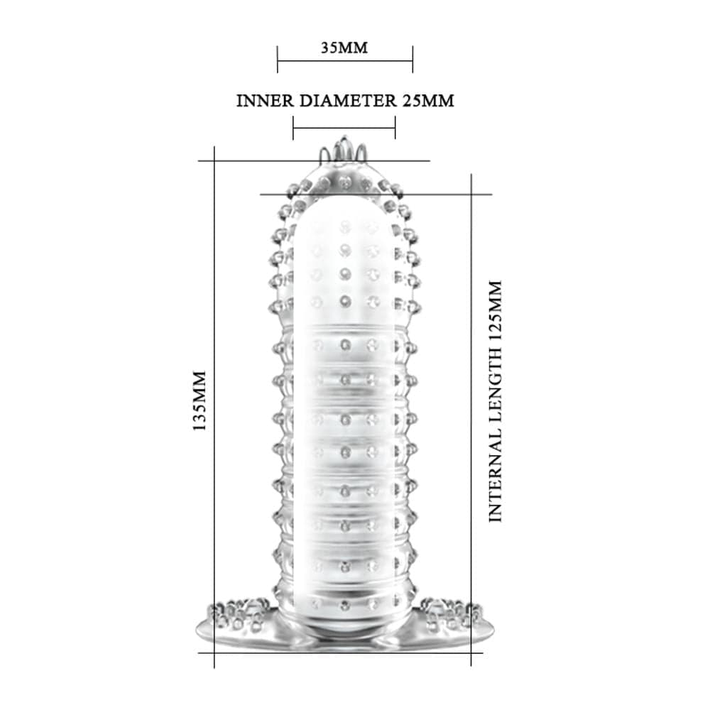 Penis sleeve prolunga fallica per il pene super elastica e trasparente con stimolatori in Guaine e prolunghe per il pene Kondorama - Martinsicuro, commercioVirtuoso.it